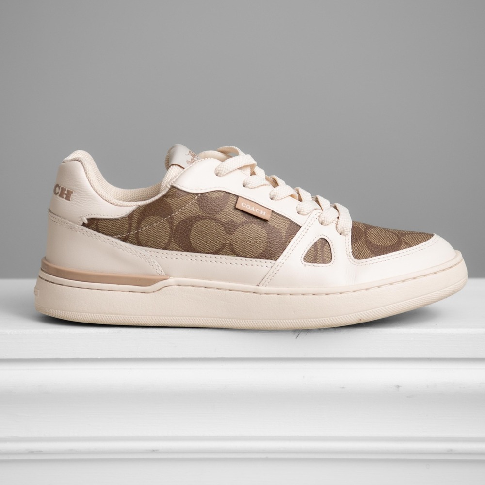 Coach Clip Court Sneaker M9/W10.5 Signature Monogram Low Top Designer Athleisure